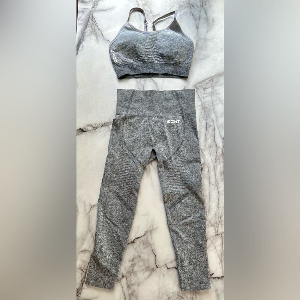 Echt Apparel Arise Sportsbra and Leggings Set- Grey- Small (8)